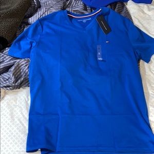 Blue Tommy Hilfiger V neck t shirt